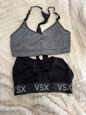 VSX Grey Heather & Black Racerback Sports Bras